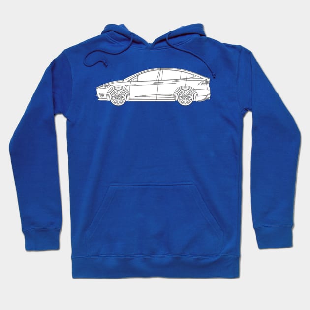 Tesla Model X Outline Hoodie by dgc